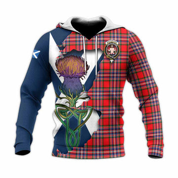 MacFarlane (McFarlane) Tartan Family Crest Knitted Hoodie Scottish Thistle Celtic Inspired