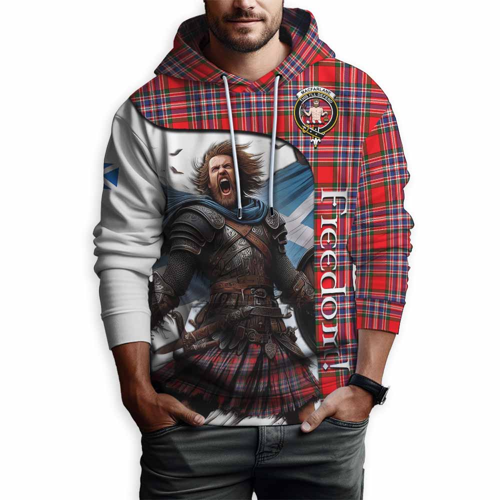 Tartan Vibes Clothing MacFarlane (McFarlane) Crest Tartan Hoodie Inspired by the Freedom of Scottish Warrior