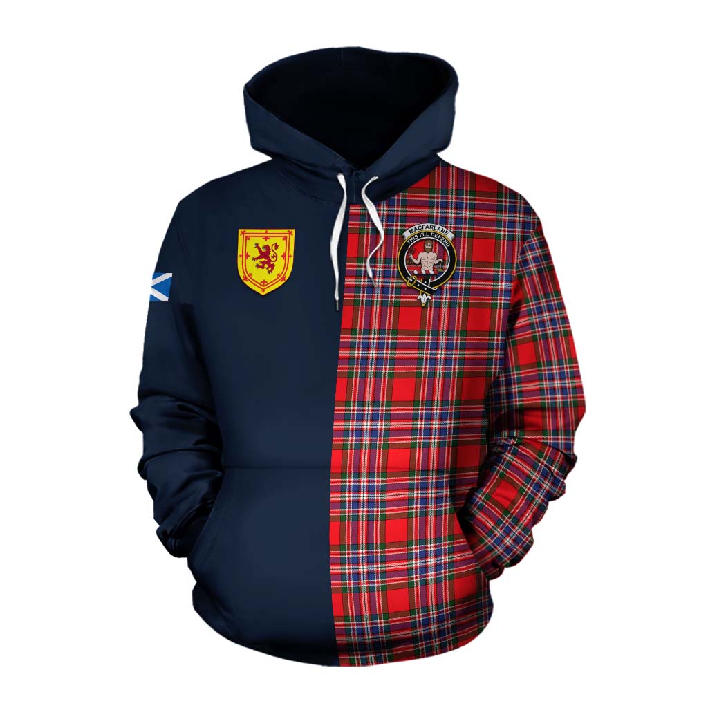 MacFarlane (McFarlane) Tartan Cotton Hoodie Alba with Scottish Lion Royal Arm Half Style Pullover Hoodie XS - Tartan Vibes Clothing