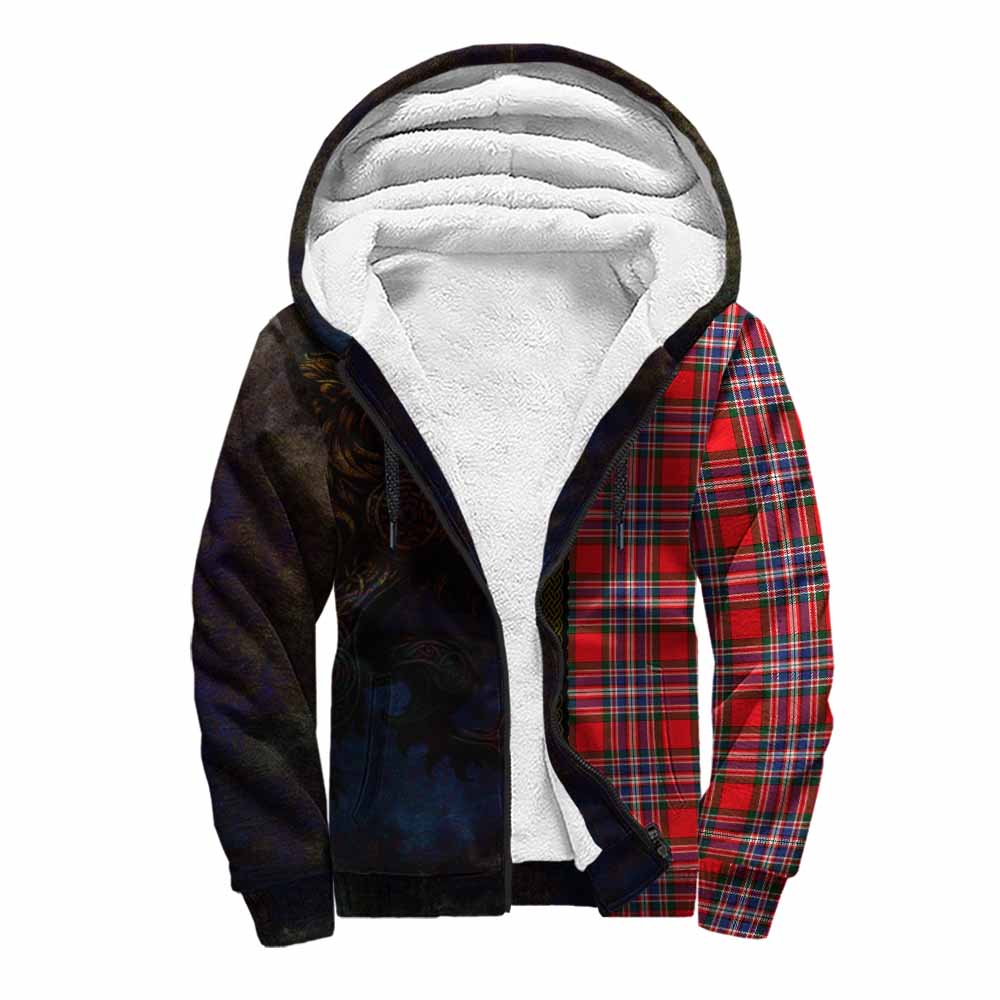 Tartan Vibes Clothing MacFarlane (McFarlane) Tartan Family Crest Sherpa Hoodie Alba Gu Brath Be Brave Lion Ancient Style
