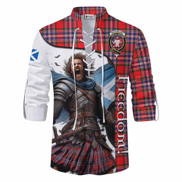 MacFarlane (McFarlane) Crest Tartan Ghillie Kilt Shirt Inspired by the Freedom of Scottish Warrior