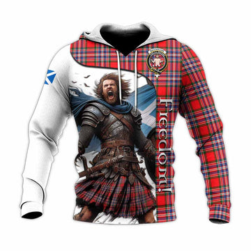 Tartan Vibes Clothing MacFarlane (McFarlane) Crest Tartan Knitted Hoodie Inspired by the Freedom of Scottish Warrior