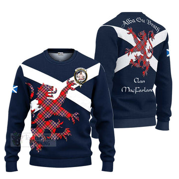 Tartan Vibes Clothing MacFarlane (McFarlane) Tartan Lion Rampant Knitted Sweater – Proudly Display Your Heritage with Alba Gu Brath and Clan Name