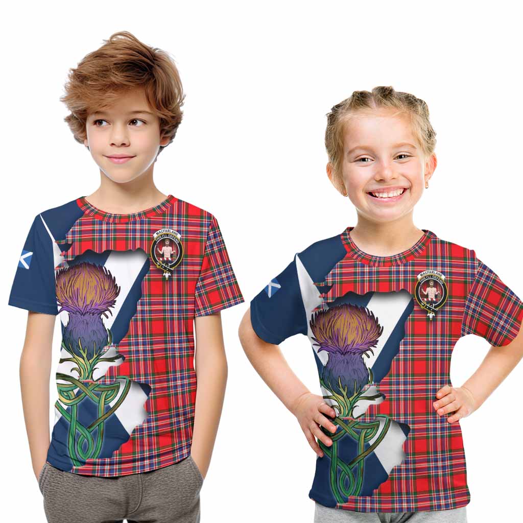 Tartan Vibes Clothing MacFarlane (McFarlane) Tartan Family Crest Kid T-Shirt Scottish Thistle Celtic Inspired
