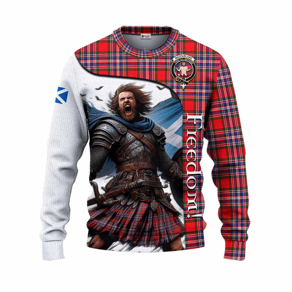 Tartan Vibes Clothing MacFarlane (McFarlane) Crest Tartan Knitted Sweater Inspired by the Freedom of Scottish Warrior
