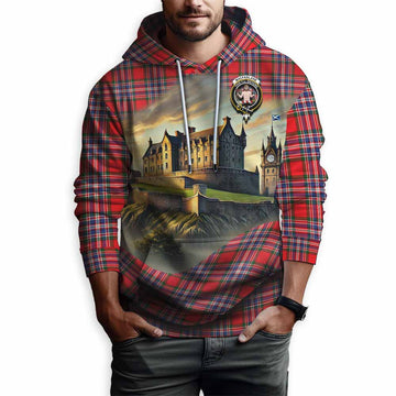 MacFarlane (McFarlane) Tartan Family Crest Hoodie with Scottish Ancient Castle Style