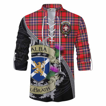 MacFarlane (McFarlane) Tartan Family Crest Ghillie Kilt Shirt Lion Rampant Royal Thistle Shield Celtic Inspired
