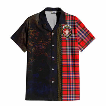 MacFarlane (McFarlane) Tartan Family Crest Hawaiian Shirt Alba Gu Brath Be Brave Lion Ancient Style