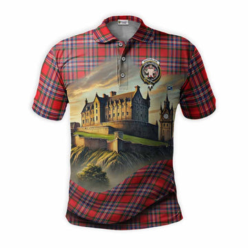 MacFarlane (McFarlane) Tartan Family Crest Polo Shirt with Scottish Ancient Castle Style