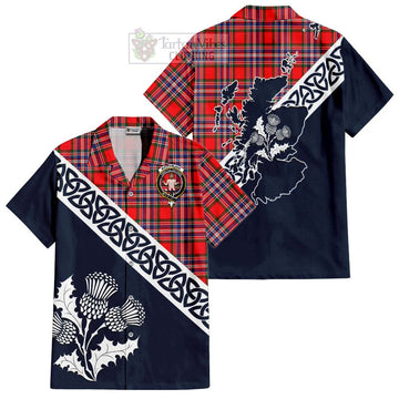 MacFarlane (McFarlane) Tartan Hawaiian Shirt Featuring Thistle and Scotland Map