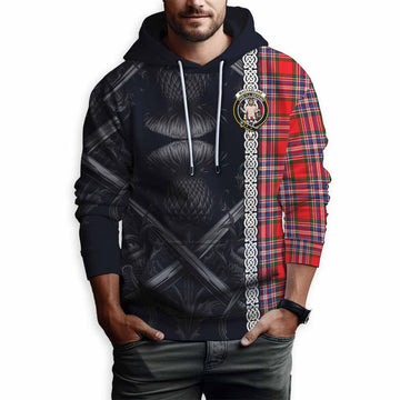 MacFarlane (McFarlane) Tartan Hoodie with Family Crest Cross Sword Thistle Celtic Vibes