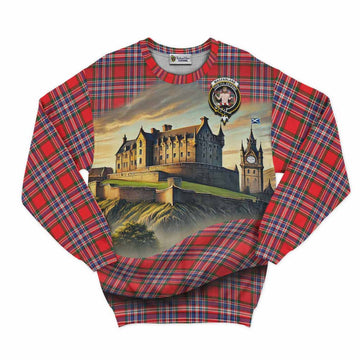 Tartan Vibes Clothing MacFarlane (McFarlane) Tartan Family Crest Sweatshirt with Scottish Ancient Castle Style