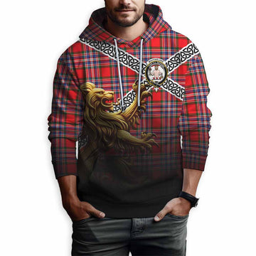 MacFarlane (McFarlane) Crest Tartan Hoodie with Golden Lion Emblem Celtic Style