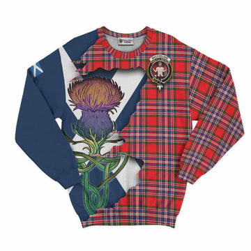 Tartan Vibes Clothing MacFarlane (McFarlane) Tartan Family Crest Sweatshirt Scottish Thistle Celtic Inspired