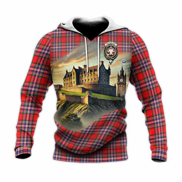 MacFarlane (McFarlane) Tartan Family Crest Knitted Hoodie with Scottish Ancient Castle Style