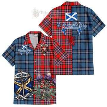 MacFarlane (McFarlane) Tartan Hawaiian Shirt Happy St. Andrew's Day Half Tartan Style