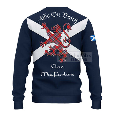 Tartan Vibes Clothing MacFarlane (McFarlane) Tartan Lion Rampant Knitted Sweater – Proudly Display Your Heritage with Alba Gu Brath and Clan Name