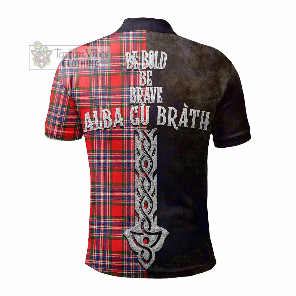 Tartan Vibes Clothing MacFarlane (McFarlane) Tartan Family Crest Polo Shirt Alba Gu Brath Be Brave Lion Ancient Style