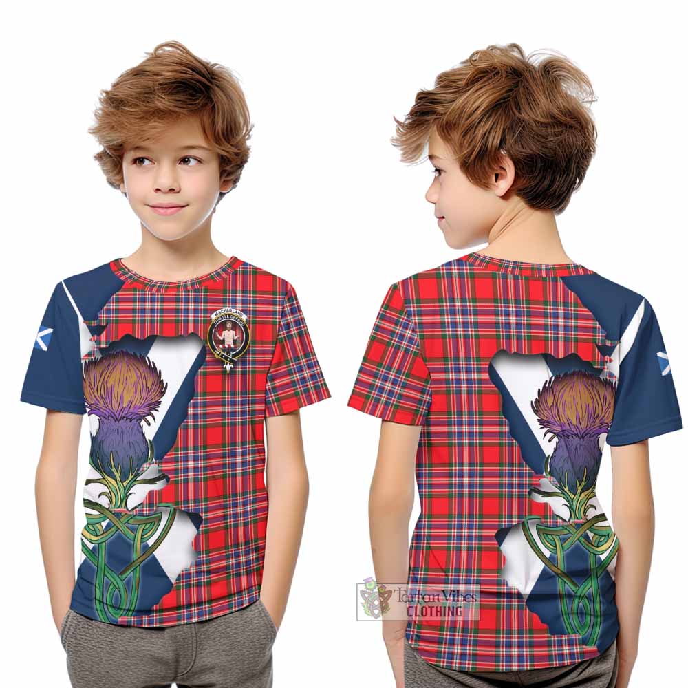 Tartan Vibes Clothing MacFarlane (McFarlane) Tartan Family Crest Kid T-Shirt Scottish Thistle Celtic Inspired