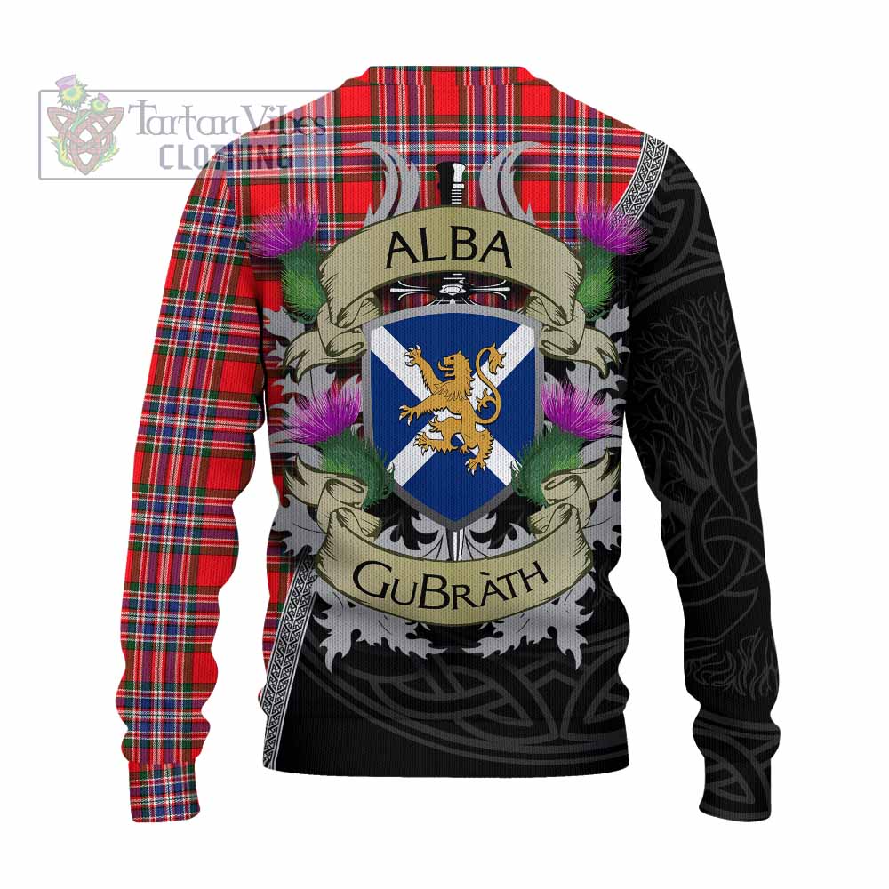 Tartan Vibes Clothing MacFarlane (McFarlane) Tartan Family Crest Knitted Sweater Lion Rampant Royal Thistle Shield Celtic Inspired
