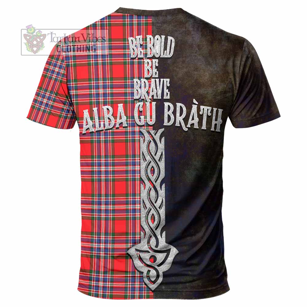 Tartan Vibes Clothing MacFarlane (McFarlane) Tartan Family Crest T-Shirt Alba Gu Brath Be Brave Lion Ancient Style