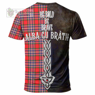 Tartan Vibes Clothing MacFarlane (McFarlane) Tartan Family Crest T-Shirt Alba Gu Brath Be Brave Lion Ancient Style