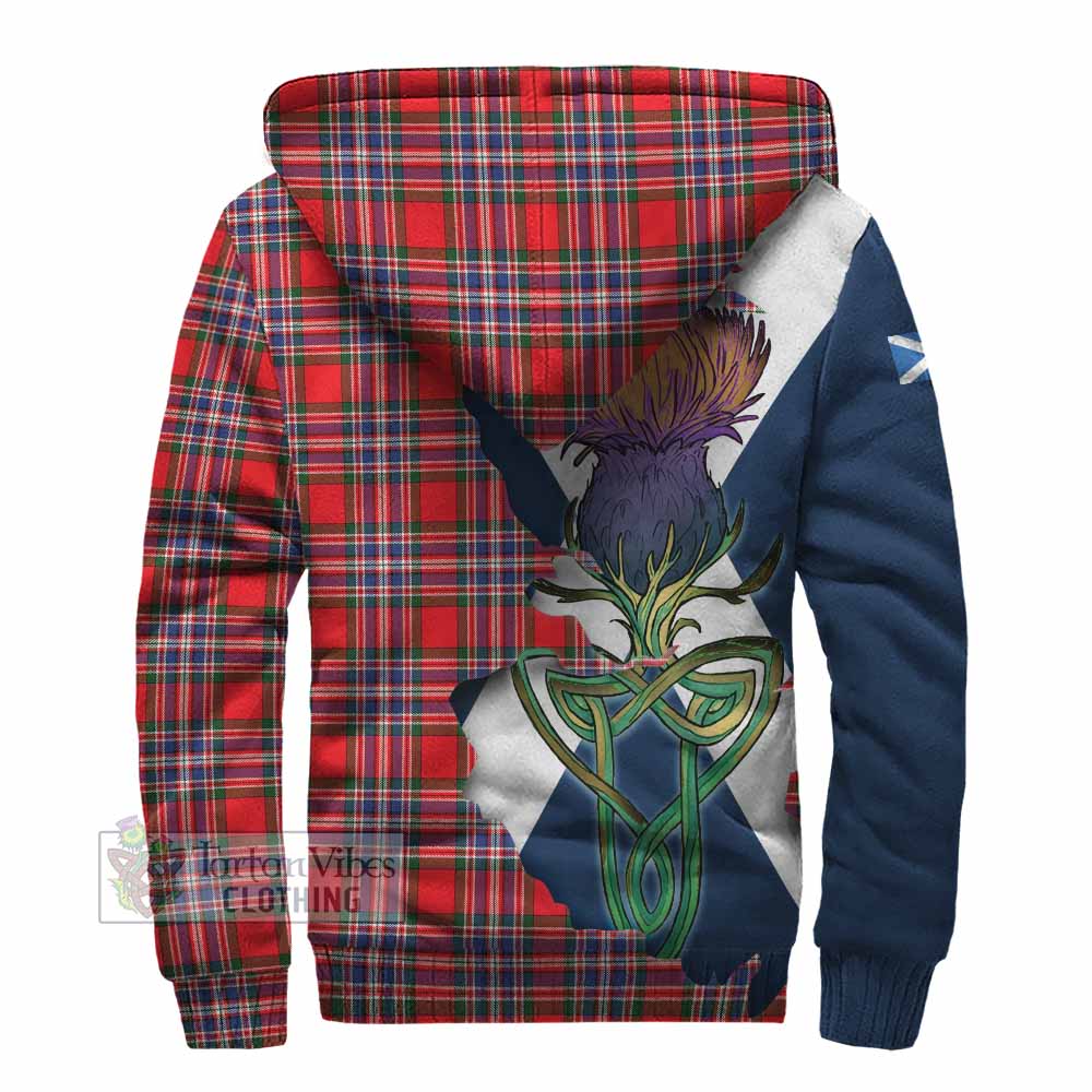 Tartan Vibes Clothing MacFarlane (McFarlane) Tartan Family Crest Sherpa Hoodie Scottish Thistle Celtic Inspired