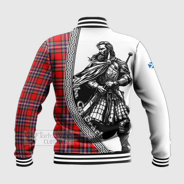 Tartan Vibes Clothing MacFarlane (McFarlane) Tartan Clan Crest Baseball Jacket with Highlander Warrior Celtic Style