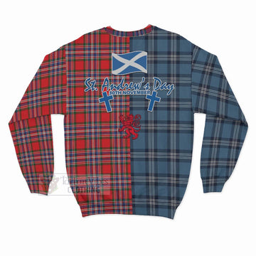 Tartan Vibes Clothing MacFarlane (McFarlane) Tartan Sweatshirt Happy St. Andrew's Day Half Tartan Style