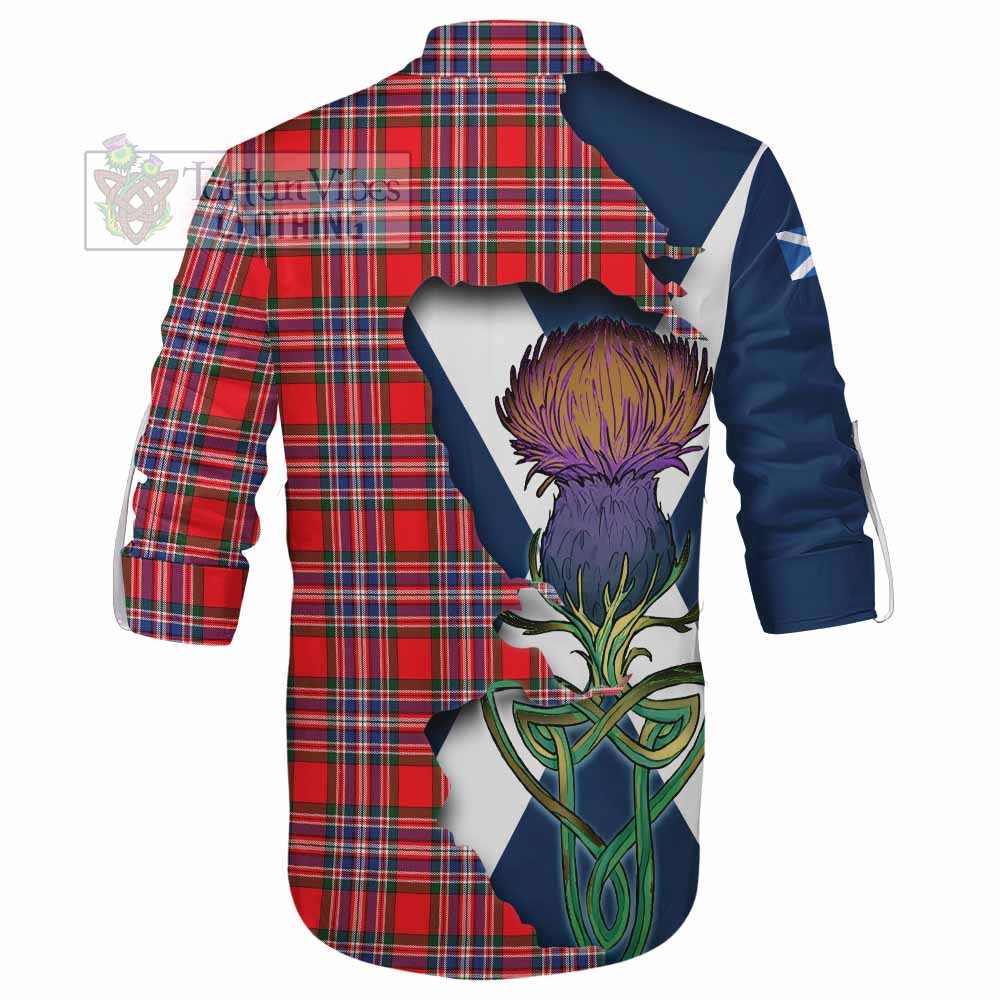 Tartan Vibes Clothing MacFarlane (McFarlane) Tartan Family Crest Ghillie Kilt Shirt Scottish Thistle Celtic Inspired