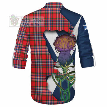 MacFarlane (McFarlane) Tartan Family Crest Ghillie Kilt Shirt Scottish Thistle Celtic Inspired