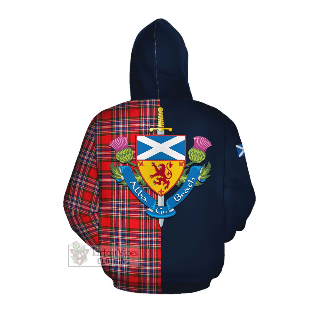 MacFarlane (McFarlane) Tartan Cotton Hoodie Alba with Scottish Lion Royal Arm Half Style Pullover Hoodie - Tartan Vibes Clothing