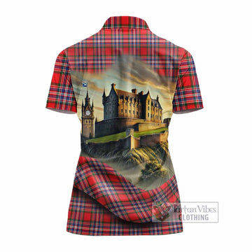 MacFarlane (McFarlane) Tartan Family Crest Women's Polo Shirt with Scottish Ancient Castle Style