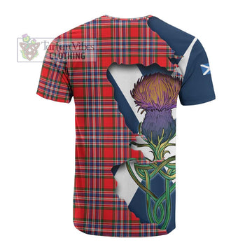 Tartan Vibes Clothing MacFarlane (McFarlane) Tartan Family Crest Cotton T-shirt Scottish Thistle Celtic Inspired