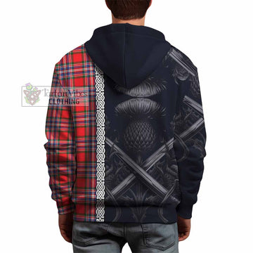 MacFarlane (McFarlane) Tartan Hoodie with Family Crest Cross Sword Thistle Celtic Vibes