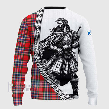Tartan Vibes Clothing MacFarlane (McFarlane) Tartan Clan Crest Knitted Sweater with Highlander Warrior Celtic Style