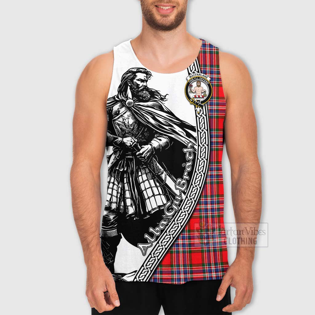Tartan Vibes Clothing MacFarlane (McFarlane) Tartan Clan Crest Men's Tank Top with Highlander Warrior Celtic Style