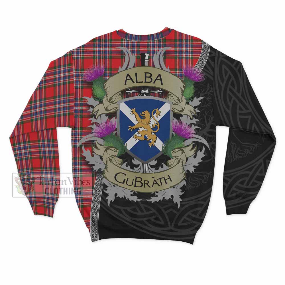 Tartan Vibes Clothing MacFarlane (McFarlane) Tartan Family Crest Sweatshirt Lion Rampant Royal Thistle Shield Celtic Inspired
