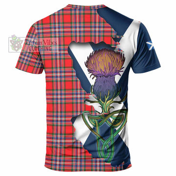 Tartan Vibes Clothing MacFarlane (McFarlane) Tartan Family Crest T-Shirt Scottish Thistle Celtic Inspired