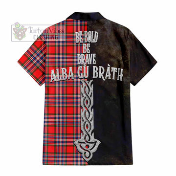 MacFarlane (McFarlane) Tartan Family Crest Hawaiian Shirt Alba Gu Brath Be Brave Lion Ancient Style