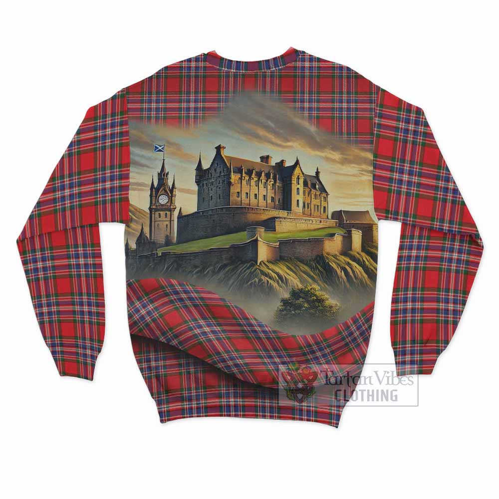 Tartan Vibes Clothing MacFarlane (McFarlane) Tartan Family Crest Sweatshirt with Scottish Ancient Castle Style