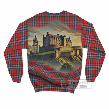 Tartan Vibes Clothing MacFarlane (McFarlane) Tartan Family Crest Sweatshirt with Scottish Ancient Castle Style