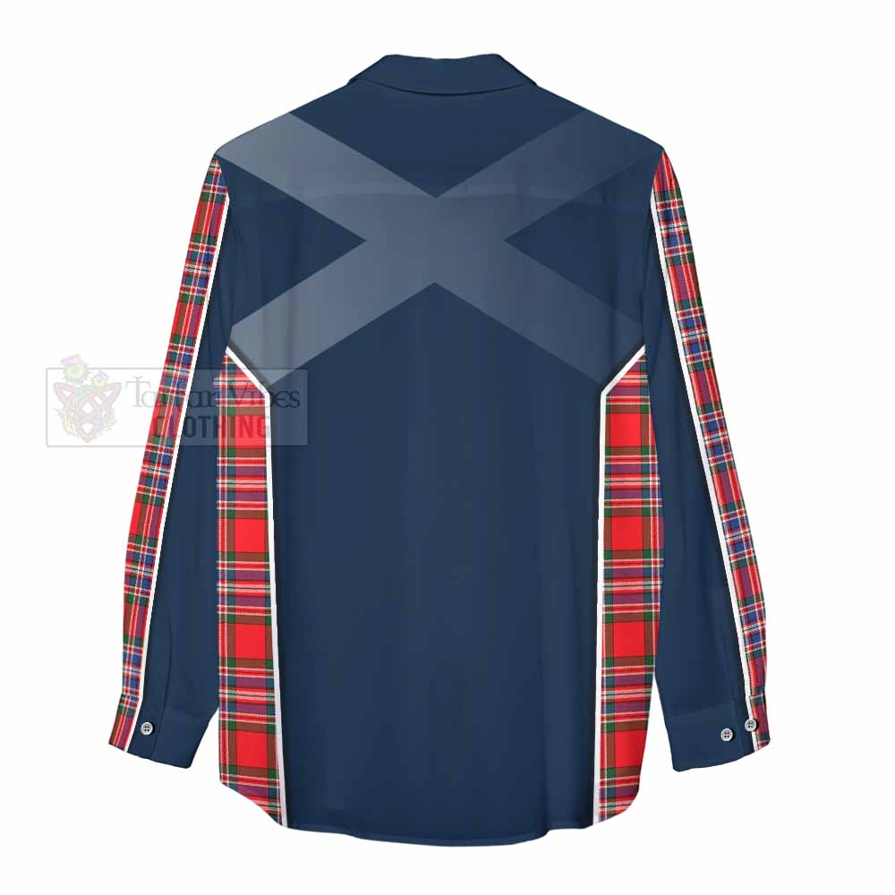 Tartan Vibes Clothing MacFarlane (McFarlane) Tartan Women's Casual Shirt with Family Crest and Lion Rampant Vibes Sport Style
