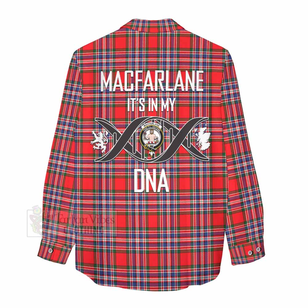Tartan Vibes Clothing MacFarlane (McFarlane) Tartan Women's Casual Shirt with Family Crest DNA In Me Style