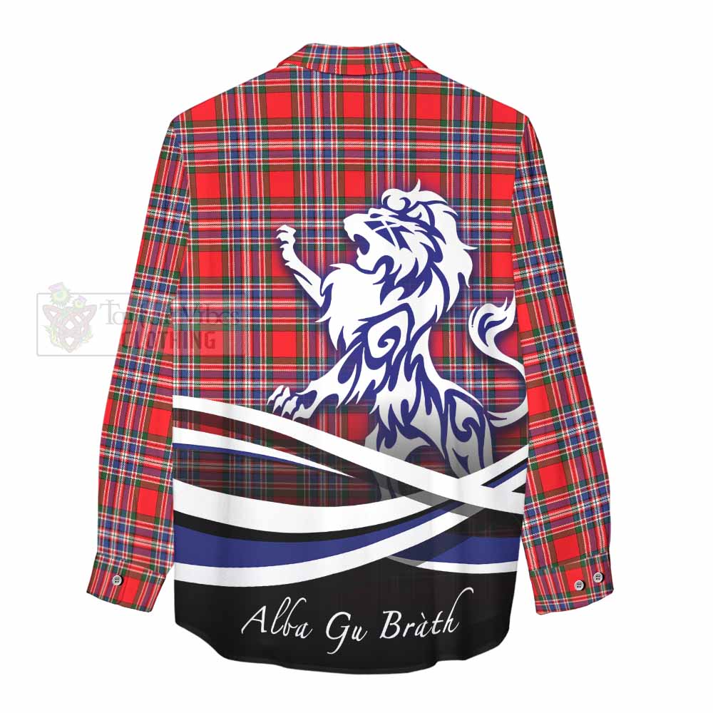 Tartan Vibes Clothing MacFarlane (McFarlane) Tartan Women's Casual Shirt with Alba Gu Brath Regal Lion Emblem