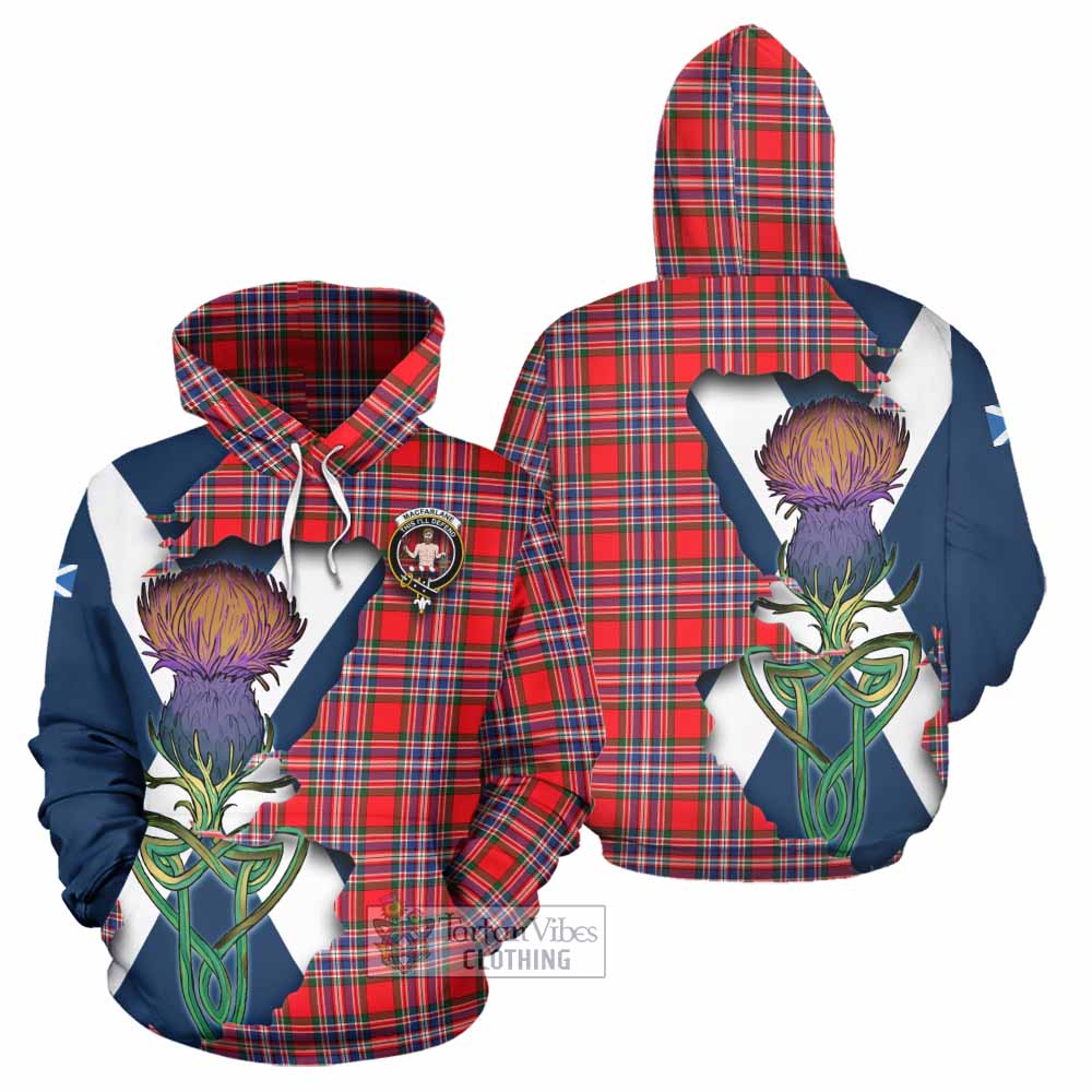 Tartan Vibes Clothing MacFarlane (McFarlane) Tartan Family Crest Hoodie Scottish Thistle Celtic Inspired