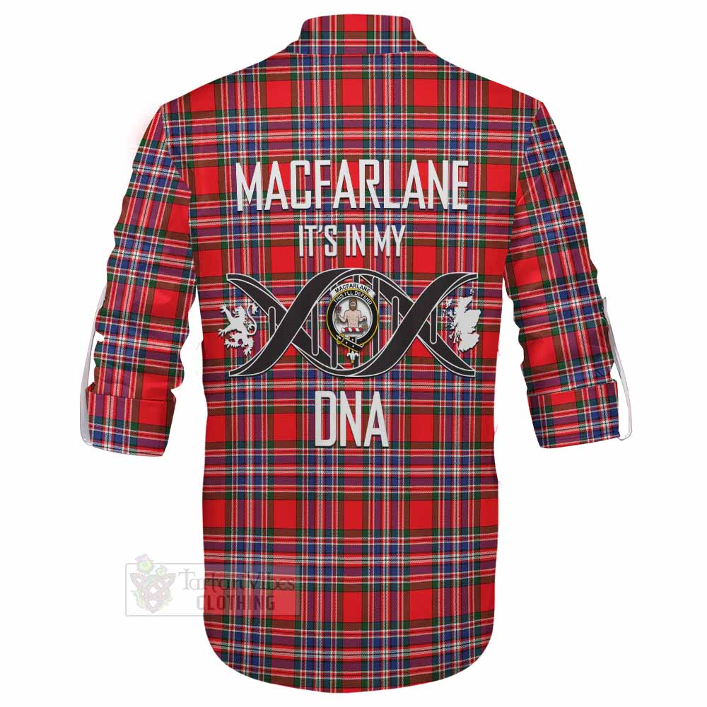 Tartan Vibes Clothing MacFarlane (McFarlane) Tartan Ghillie Kilt Shirt with Family Crest DNA In Me Style