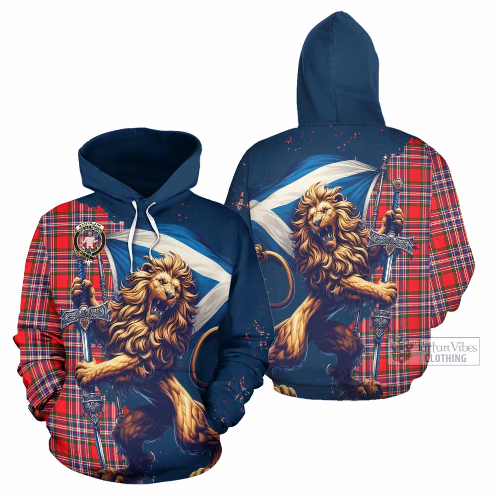 MacFie (McFie) Tartan Family Crest Hoodie with Scottish Majestic Lion