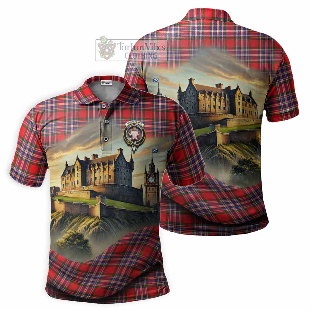Tartan Vibes Clothing MacFarlane (McFarlane) Tartan Family Crest Polo Shirt with Scottish Ancient Castle Stype
