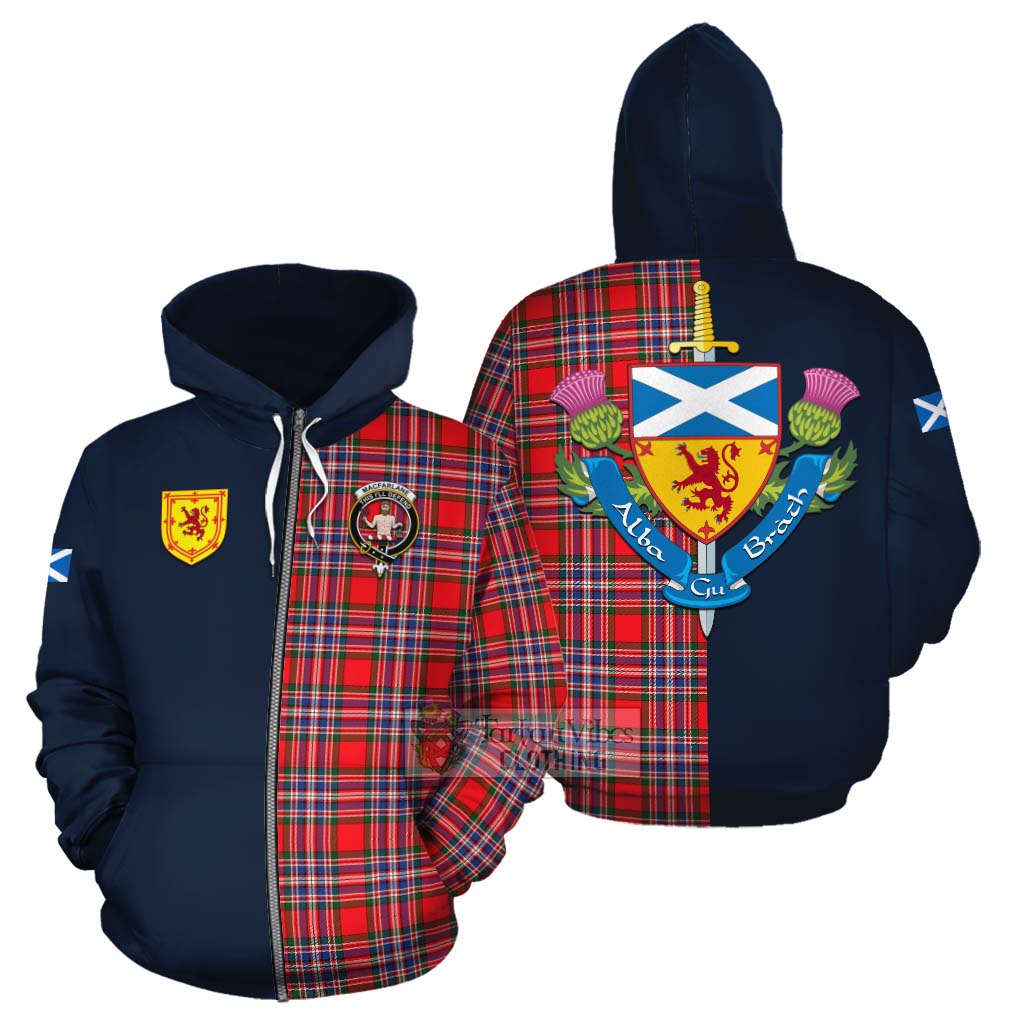 MacFarlane (McFarlane) Tartan Cotton Hoodie Alba with Scottish Lion Royal Arm Half Style - Tartan Vibes Clothing